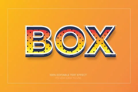 Box editable stylish text effect, Realistic 3d blood text effect Stock Illustration