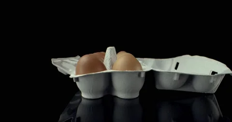 Box of eggs super macro closeup shoot Video stock 134641530