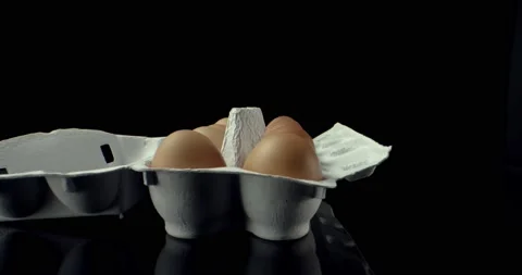Box of eggs super macro closeup shoot Video stock 134705685