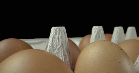 Box of eggs super macro closeup shoot Video stock 134823983