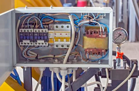 Box for electric power elements Stock Photos