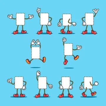 Box Empty Cartoon Character Set Stock Illustration