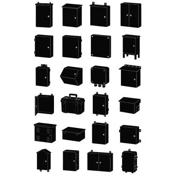 Box enclosure electrical industrial utility junction Illustration