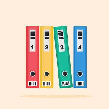 Box file folder with various colors, suitable for organizing office files Stock Illustration