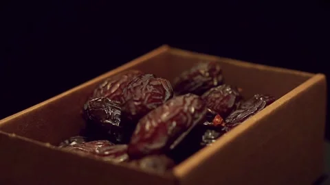 A Box Filled with Fresh Dates Traditional Middle Eastern Delight Stock Footage 304185909