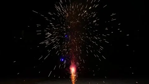 Box fireworks streamed gold and white sparks Stock-Footage 301070830