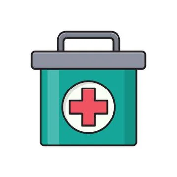 Box flat color icon Stock Illustration
