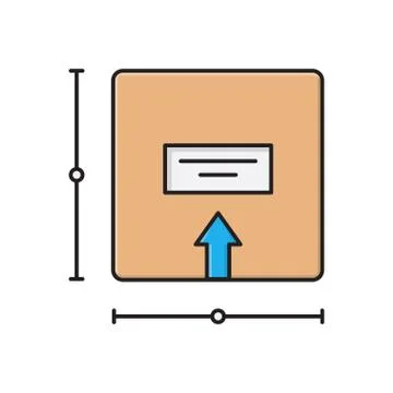 Box flat color icon Stock Illustration