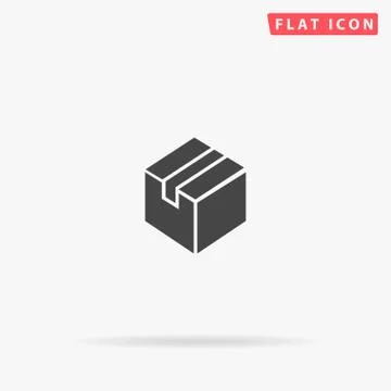 Box flat vector icon Illustrazione stock