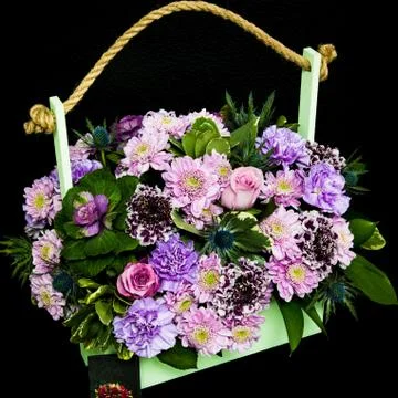 Box with flowers Fotos Stock