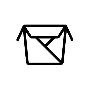 Box with food icon vector. Isolated contour symbol illustration Иллюстрация