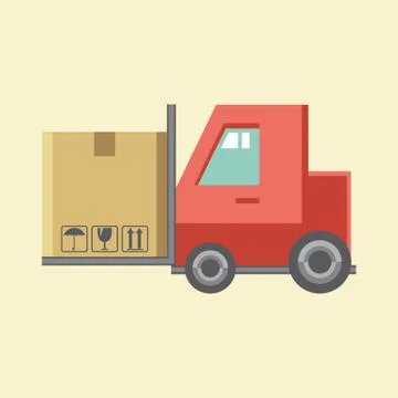 Box On The Fork Lift Illustrazione stock