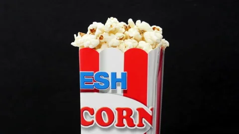 Box of fresh popcorn Stock Footage 151922991