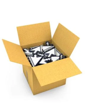 Box full of arrow cursors Stock Illustration