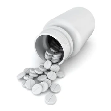 Box full of pills Stock Illustration