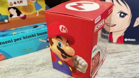 The box of a game from the Super Mario Stock Video Pond5