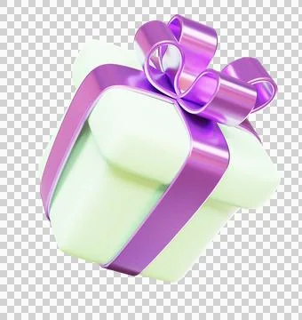 A box with a gift with a bow on a transparent background. Illustrazione stock