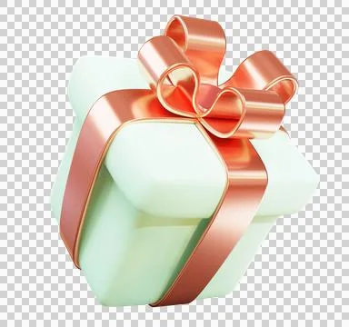 A box with a gift with a bow on a transparent background Illustrazione stock