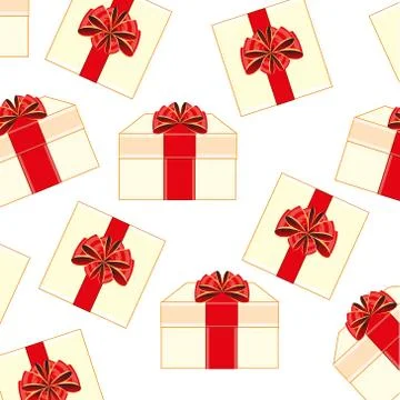 Box with gift decorative pattern on white background Illustrazione stock