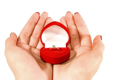 Box with a gift in hands Foto stock
