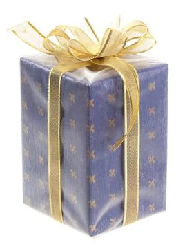 Box with a gift isolated on a white background. Stock Photos