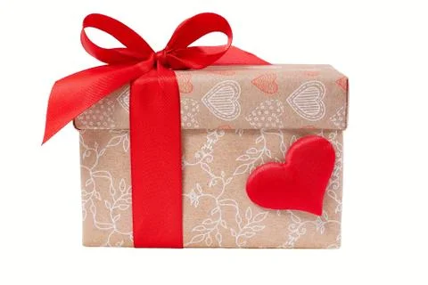 Box with a gift on a white background. Foto stock