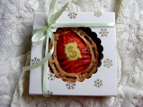 Box with ginger biscuits Stock Photos