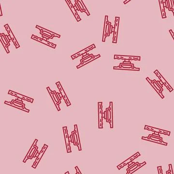 Box girder bridge line vector seamless pattern Stock Illustration