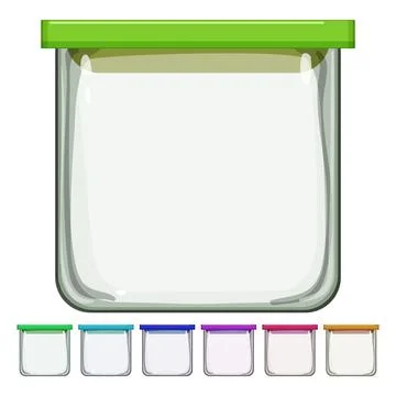 Box glass container cartoon vector graphic Stock Illustration