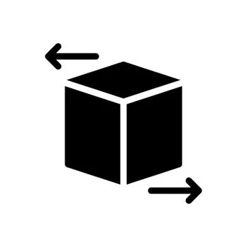 Box glyph flat icon Illustrazione stock