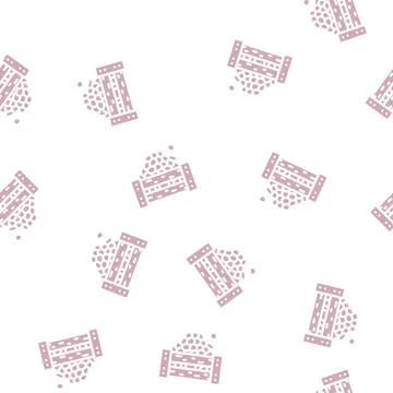 Box of grapes glyph vector seamless pattern Stock Illustration