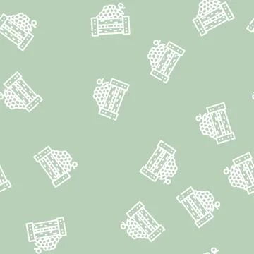 Box of grapes line vector seamless pattern Stock Illustration