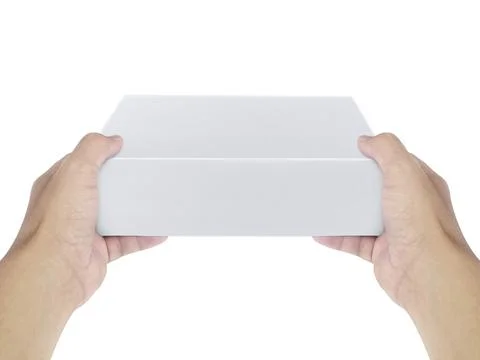 Box in hand on white background isolation Фото