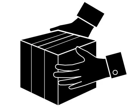 Box in hands, closed box in hands, parcel delivery Stock Illustration