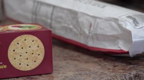 Box of Healthy Crackers Video stock 42130117