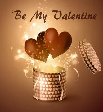 Box With Heart in retro style Stock Illustration