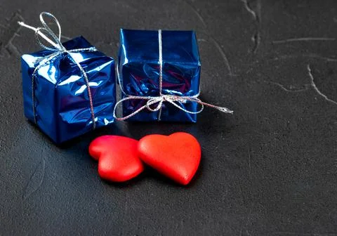 Box with hearts Stock Photos