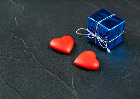 Box with hearts Stock Photos