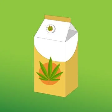 Box with hemp milk vector graphics Stock Illustration