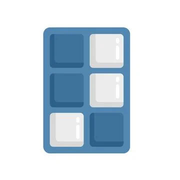 Box ice cube tray icon flat vector. Water container Stock Illustration