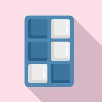 Box ice cube tray icon flat . Water container Stock Illustration