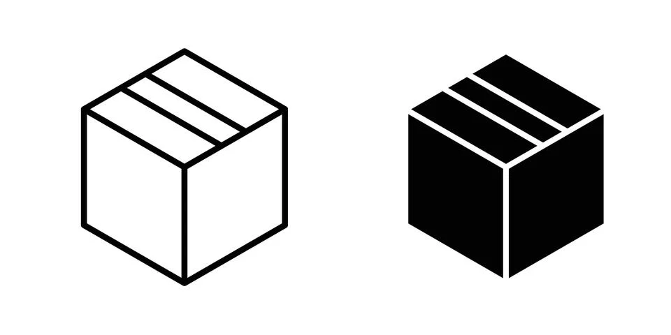 Box icon for design projects and web UI 스톡 일러스트