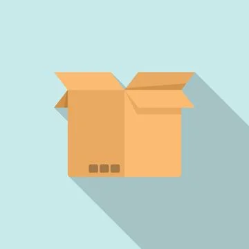 Box icon flat vector. Cardboard delivery Stock Illustration