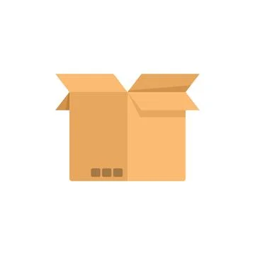 Box icon flat vector. Cardboard delivery Stockillustratie