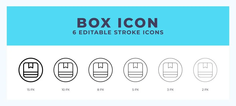 Box icon illustration vector with editable stroke. イラスト素材