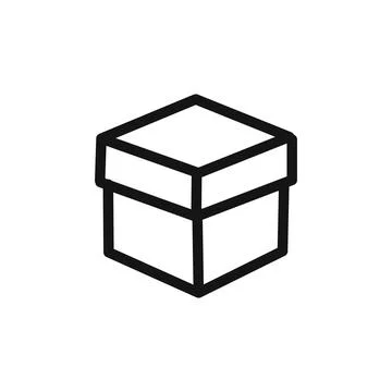 Box icon linear vector graphics sign Illustrazione stock