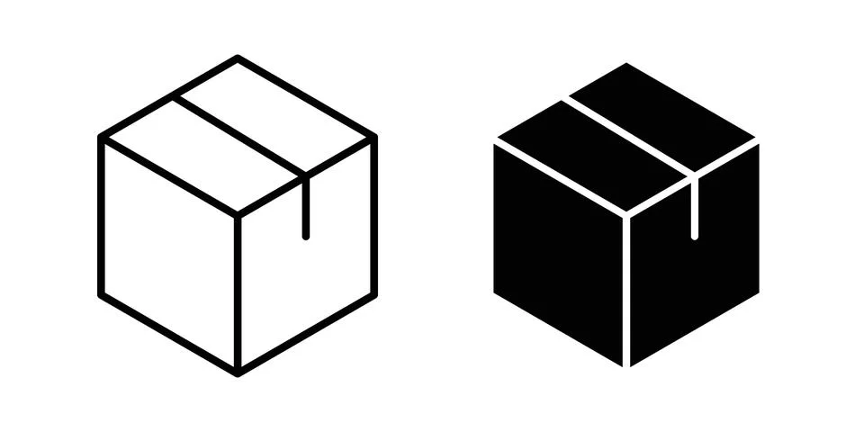 Box icon or illustration vector symbols Stock Illustration
