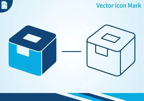 Box icon outline and solid two versions separate. Stock Illustration