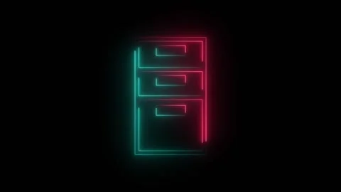 Box icon red and cyan Stock Footage 331337574