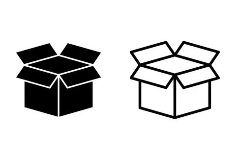 Box icon set. box vector icon, package, parcel Stock Illustration